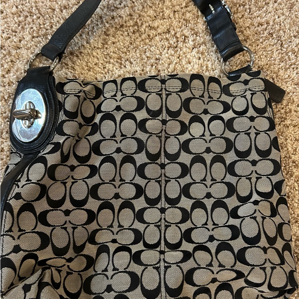 Coach Black and gray Signature Shoulder Bag